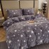 Lenjerie pat dublu, Super Pufoasa COCOLINO, 4 piese, Gri, stelute [2]