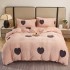 Lenjerie pat dublu, Super Pufoasa COCOLINO, 4 piese, Roz pudra, inimioare [10]
