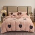 Lenjerie pat dublu, Super Pufoasa COCOLINO, 4 piese, Roz pudra, inimioare [15]