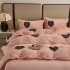 Lenjerie pat dublu, Super Pufoasa COCOLINO, 4 piese, Roz pudra, inimioare [12]