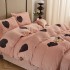 Lenjerie pat dublu, Super Pufoasa COCOLINO, 4 piese, Roz pudra, inimioare [7]