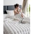 Lenjerie Luxury Pat Dublu, ExtraPufoasa, din Blanita Artificiala tip Iepure, 4 piese, Alb [4]