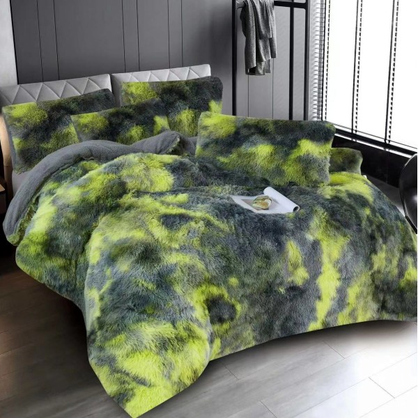  Pilota CoCoLiNo Fluffy + 2 fete de perna, matlasata, 200x230cm, Verde-Gri [1]