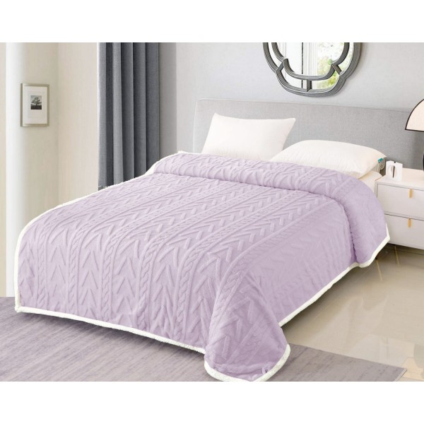 Patura CoCoLiNo tip Tricotaj cu blanita, 200x230cm, Lila [1]