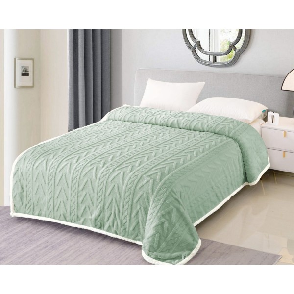 Patura CoCoLiNo tip Tricotaj cu blanita, 200x230cm, Verde [1]