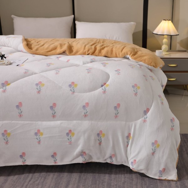  Pilota Cocolino cu blanita 200x230cm, Alb, flori [1]