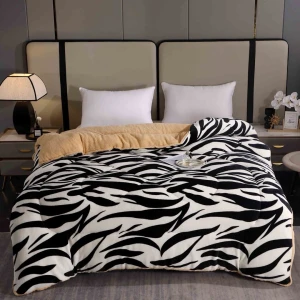 Pilota Cocolino cu blanita 200x230cm, Alb-Negru, Zebra Pilota Cocolino cu blanita 200x230cm, Alb-Negru, Zebra