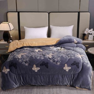 Pilota Cocolino cu blanita 200x230cm, Gri, fluturi Pilota Cocolino cu blanita 200x230cm, Gri, fluturi