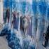 Set Perdea din Voal 3m latime x 2m inaltime si 2 bucati Draperie Satinata 1.5m latime x 2m inaltime, pentru copii , Frozen, cu rejansa pentru sina [3]
