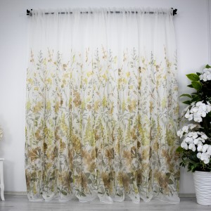 Perdea din matase imprimata, flori maro, 140cm latime x 260cm inaltime, cu rejansa pt bara Perdea din matase imprimata, flori maro, 140cm latime x 260cm inaltime, cu rejansa pt bara