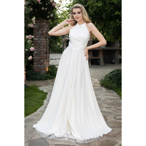 Rochie Ivoire Novia cu perle [1]