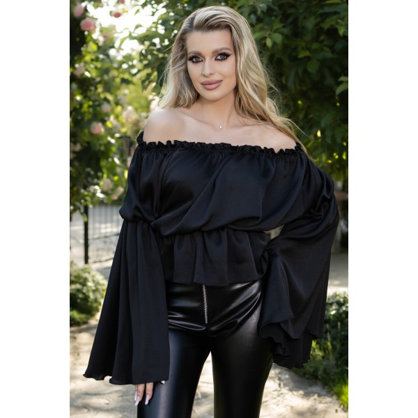 Top cu maneci largi,  Sonia, negru [1]