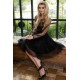 Rochie din Satin si Tulle Negru Classy