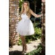 Rochie din Satin si Tulle Alb Bellisima