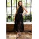 Rochie midi din Tulle si Satin, Oxana, Negru