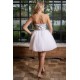 Rochie cu corset si tulle, Argintiu cu Alb, Adela