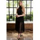 Rochie midi din Tulle si Satin, Oxana, Negru