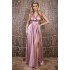 Rochie lunga Versatila din Satin, cu diverse moduri de purtare, Roz [4]