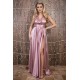 Rochie lunga Versatila din Satin, cu diverse moduri de purtare, Roz