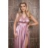 Rochie lunga Versatila din Satin, cu diverse moduri de purtare, Roz [16]