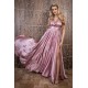 Rochie lunga Versatila din Satin, cu diverse moduri de purtare, Roz