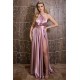 Rochie lunga Versatila din Satin, cu diverse moduri de purtare, Roz