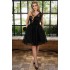 Rochie cu corset si tulle, Negru, Alisa [4]