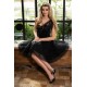 Rochie cu corset si tulle, Negru, Alisa