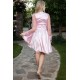 Rochie cu maneci din satin si tulle, Roz, Xara