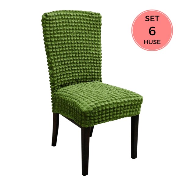Set 6 huse creponate universale pentru scaun Verde inchis [1]
