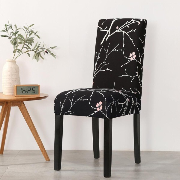 Set 6 huse universale pentru scaun, Catifea, Negru [1]
