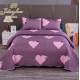 Cuvertura pentru pat dublu cu 2 fete, matlasata, Bumbac Satinat Superior, Roz, stelute, inimioare