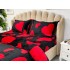 Lenjerie pat dublu, Super Pufoasa COCOLINO, 4 piese, Negru, Roșu, inimioare [11]