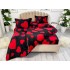 Lenjerie pat dublu, Super Pufoasa COCOLINO, 4 piese, Negru, Roșu, inimioare [10]
