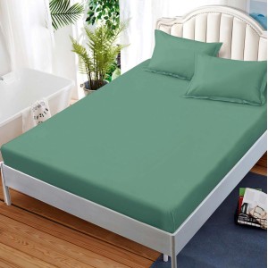 Cearsaf cu elastic, FINET, 180x200cm, 2 fete de perne 50x70cm, Verde menta