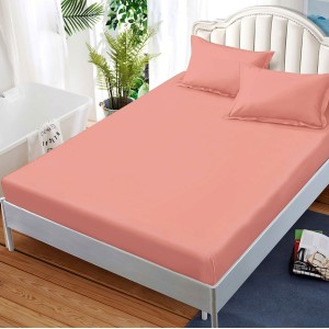 Cearsaf cu elastic, FINET, 180x200cm, 2 fete de perne 50x70cm, Roz