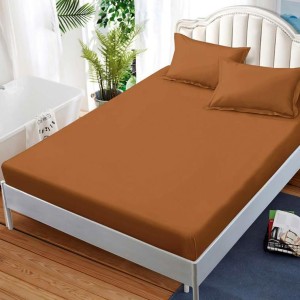 Cearsaf cu elastic, FINET, 180x200cm, 2 fete de perne 50x70cm, Maro Cearsaf cu elastic, FINET, 180x200cm, 2 fete de perne 50x70cm, Maro