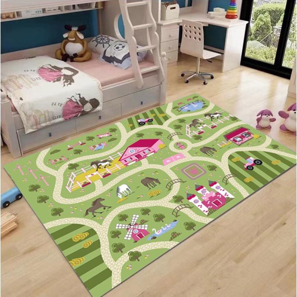Covor copii 80x150cm pentru Dormitor si Living, Verde [1]