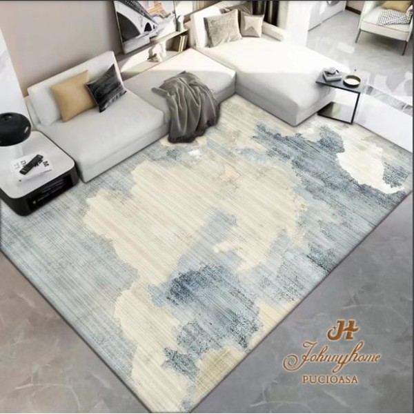 Covor 100x200cm pentru Dormitor si Living, Crem - Gri [1]