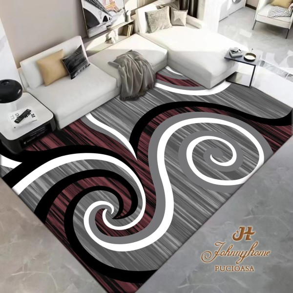 Covor 200x300cm pentru Dormitor si Living, Gri - Rosu [1]