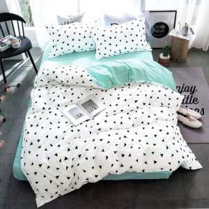 Lenjerie pat dublu (140x200cm, 160x200cm, 180x200cm), bumbac satinat, cearsaf clasic, 4 piese,  Alb Lenjerie pat dublu (140x200cm, 160x200cm, 180x200cm), bumbac satinat, cearsaf clasic, 4 piese,  Alb