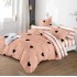 Lenjerie pat dublu cu ELASTIC, Finet, 6 piese, Maro, inimioare [2]