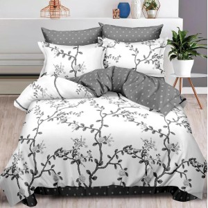 Lenjerie pat dublu (140x200cm, 160x200cm, 180x200cm),  FINET, 6 piese, Gri, crengute