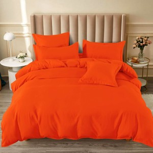 Lenjerie pat dublu cu ELASTIC, Finet, 6 piese, Portocaliu Lenjerie pat dublu cu ELASTIC, Finet, 6 piese, Portocaliu