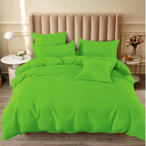 Lenjerie pat dublu cu ELASTIC, Finet, 6 piese, Verde intens Lenjerie pat dublu cu ELASTIC, Finet, 6 piese, Verde intens