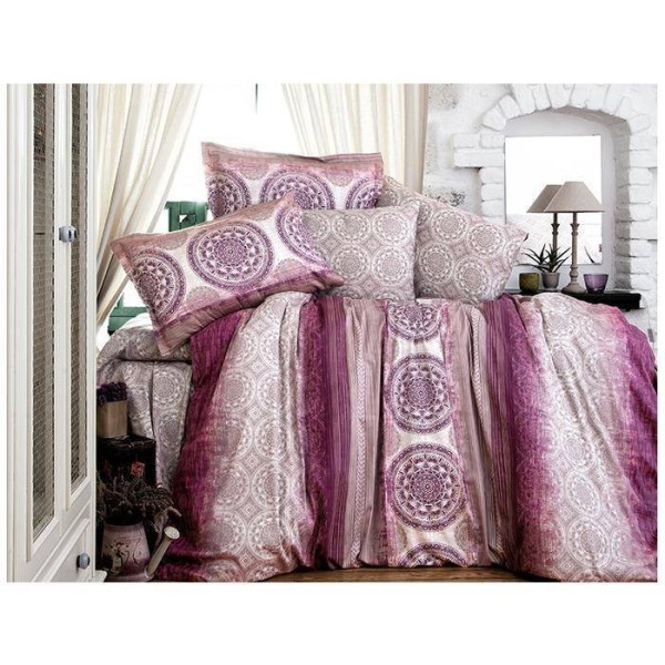 Lenjerie de pat matrimonial, 4 piese, Bumbac 100% Satin Deluxe Colorado V2 [1]