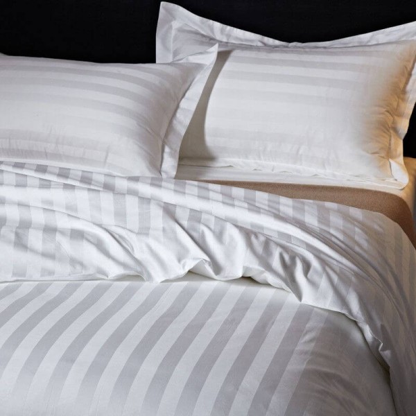 Lenjerie de pat damasc HORECA disponibil dunga de 3cm - o persoana [1]
