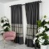 Set 2 Draperii Lines, Satinata, Texturata, Antracit cu Argintiu, 140cm latime x 260cm inaltime, cu tiv lat pt bara [2]