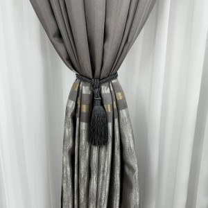 Draperie Elite, Satinata, Texturata, Gri, 140cm latime x 260cm inaltime, cu tiv lat pt bara