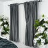 Set 2 draperii din Catifea Plisata cu opacitate ridicata, Gri inchis, 2m latime x232cm, cu rejansa pentru bara [2]